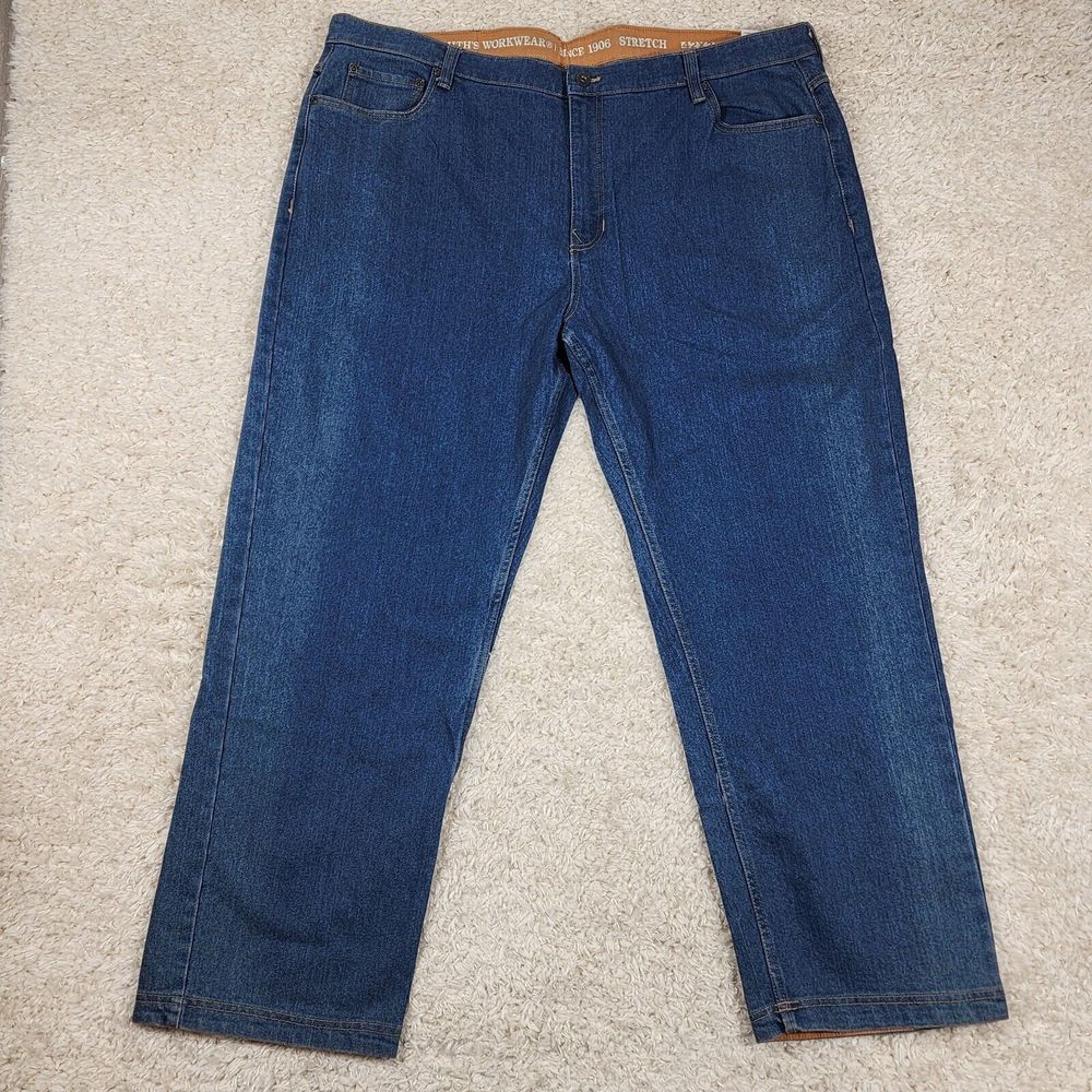 Smiths Workwear Jeans Mens 42 x 30 Blue Dark Wash Stretch 5 Pocket Denim Pants